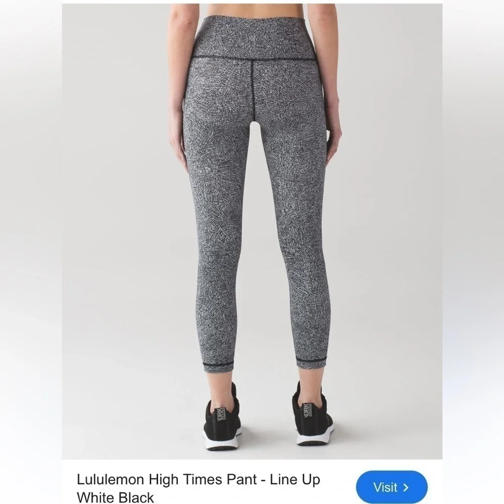 Lululemon High Times Black white leggings size 2
